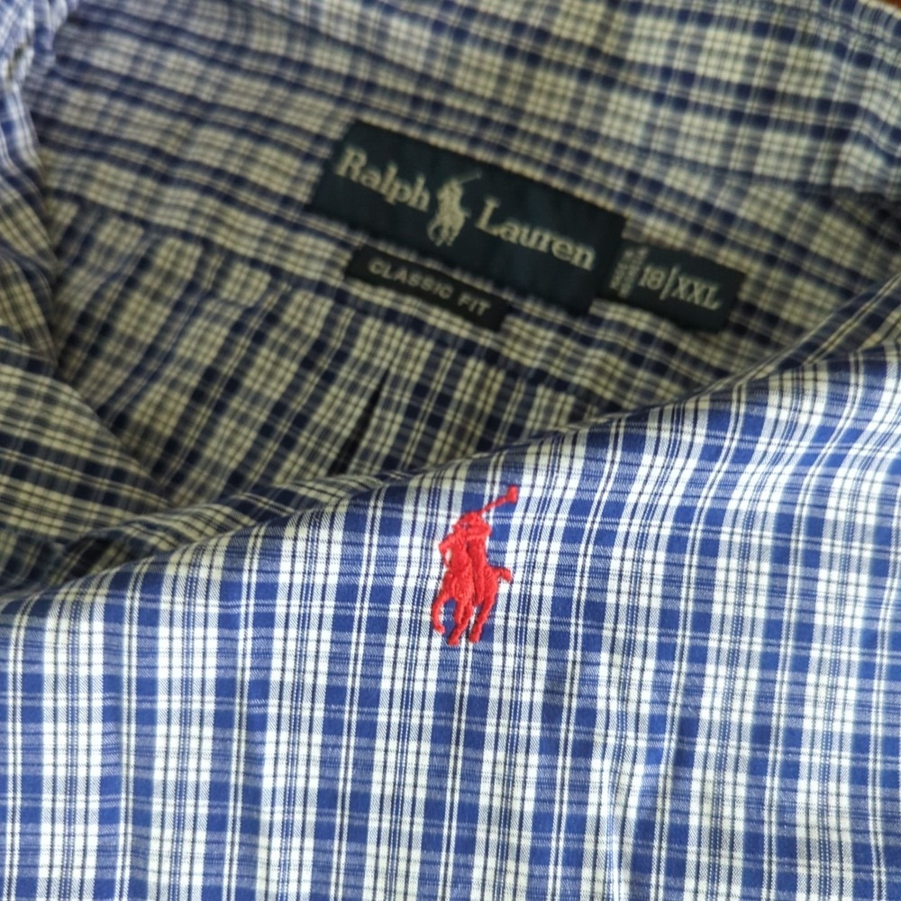 Polo Ralph Lauren Oxford Striped Shirt Mens 2XL Button Down VTG Retro 90s Y2K